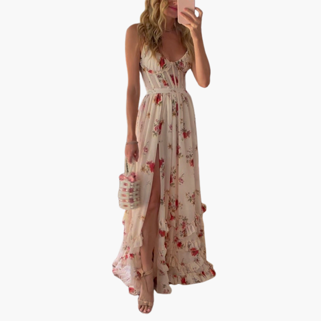 Jutta | Langes Blumenkleid