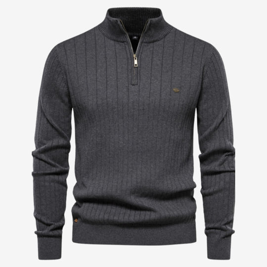 Rico | Muscle Fit Lässig gerippter Pullover