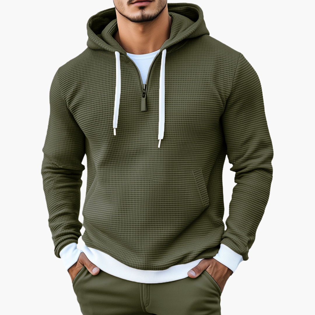 Rainer | Stilvoller Waffel-Langarm-Kapuzenpullover