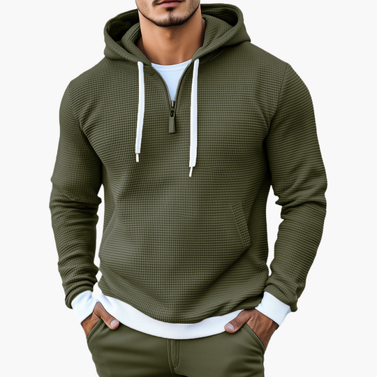 Rainer | Stilvoller Waffel-Langarm-Kapuzenpullover