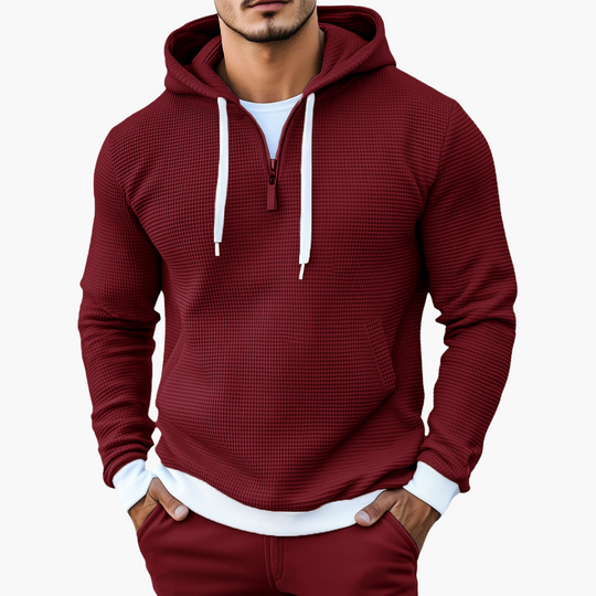 Rainer | Stilvoller Waffel-Langarm-Kapuzenpullover